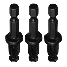 Utoolmart 3Pcs 3/8" Drill Chuck Adapter, to 3/8-Inch(M10 x 15mm) Thread Keyless Drill Chuck Adapter Hexagon Shank for Impact Driver