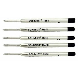 5 Refills for Montegrappa Ballpoint Pens - BLACK Medium, Made in Germany