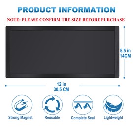 5 Pcs Strong Magnetic Vent Covers, 5.5x12 inch Vent Covers for Home Floor, Pockets for Complete Seal, Air Vent Covers for Floor Wall and Ceiling Registers, Home and RV, HVAC and AC Vents-Black