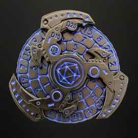 D&D Themed Fidget Spinner, dice Spinner, D4,D6, D8, D10, D12,D20,D% 7-in-1 Metal dice, Perfect for D&D Dungeons and Dragons, RPG and Pathfinder Role Playing Games (Blue-Silver-Black)