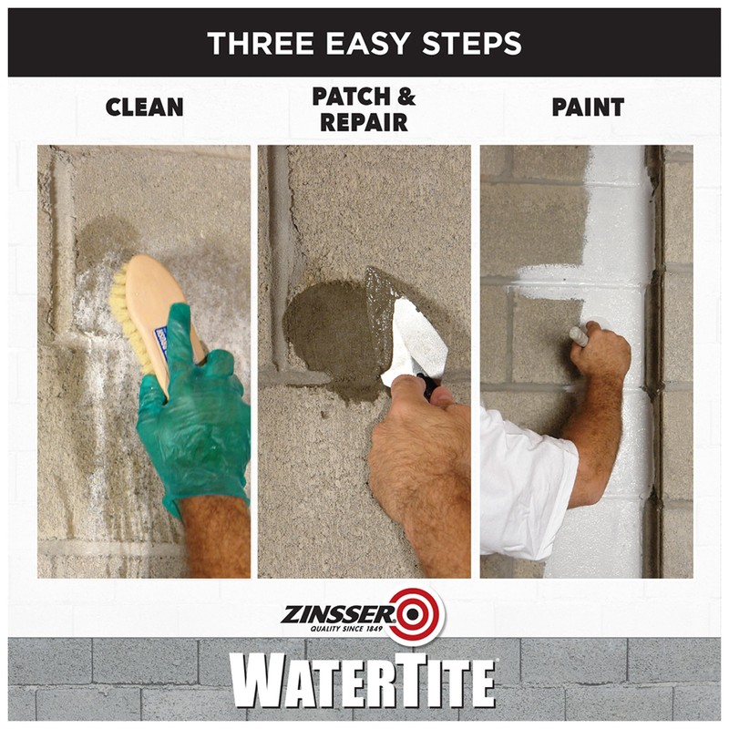 Zinsser 369381 WaterTite General Purpose Waterproofing Paint, Gallon, White