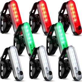 Treela 8 Pcs Kayak Navigation Lights Battery Boat Stern Lights Waterproof LED Navigation Light for Night Boats Marine Safety Light for Pontoon Boat, Dinghy Flashing Mode(Red, Green, White)