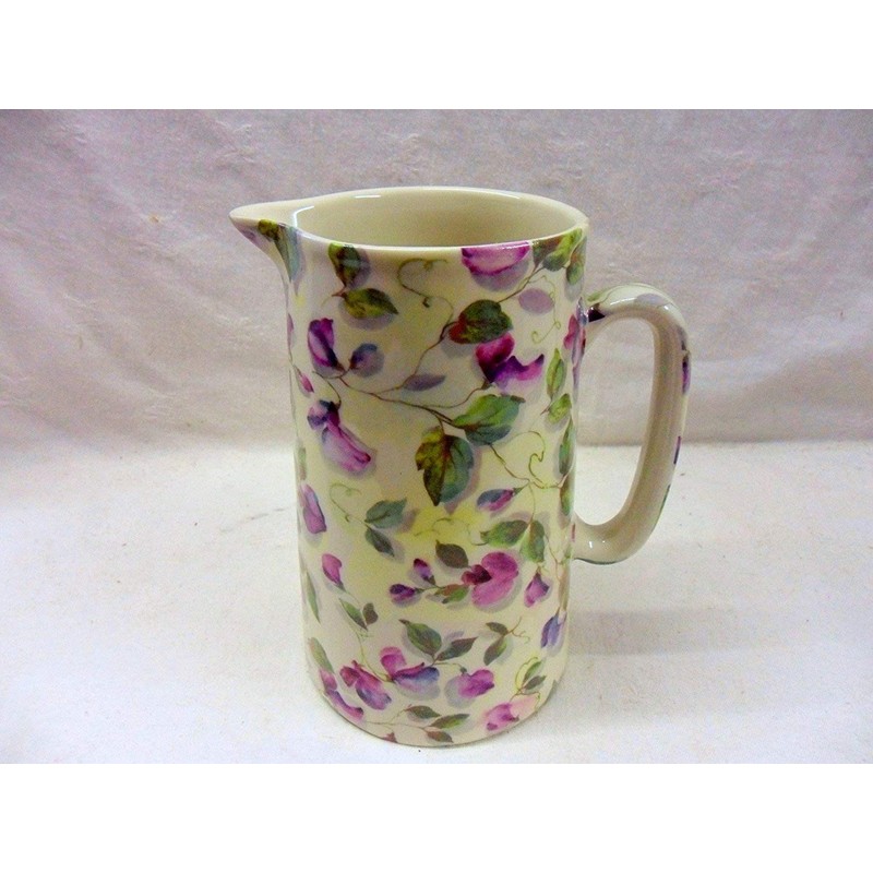 Purple Sweet Pea 2 Pint Jug by Heron Cross Pottery.