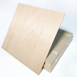 20 Boards of 12” x 12” 3mm 1/8 inch Grade B/BB Baltic Birch Plywood, Glowforge Ready, Unfinished | Boxes of 10, 20, 50 and 100 | Laser Engraving, CNC, Scroll Saw, by Craft Closet