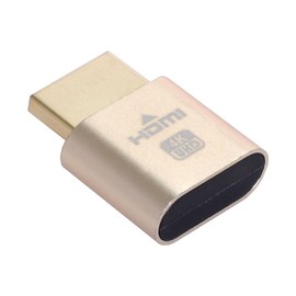 CY Adapter Virtual Display Adapter 4K HDMI 1.4 DDC EDID Dummy Plug Headless Ghost Display Emulator HDTV Gold Colour 4K @ 60Hz