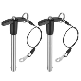 QUARKZMAN Pack of 2 T-Handle Locking Pins, 10 mm x 70 mm Quick Release Pins Usage Length Stainless Steel Push Button Quick Release Pin Ball Lock Bolts