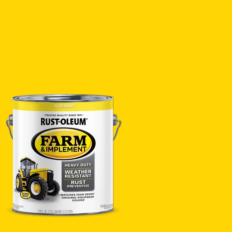 Rust-Oleum 280175 Farm & Implement Enamel Paint, Gallon, JD Yellow