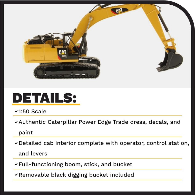 Diecast Masters 1/50 Caterpillar 336E H Hybrid Hydraulic Excavator 85279