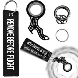 LENCLE Fidget Spinner Keychain Set,Full Metal Fidget Keychain with Black Tag for Motorcycles, Backpacks, Men, Scooters, Jeans Trim, Cars, and Men's Gifts