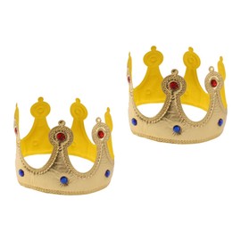 ORFOFE 2Pcs King Crown Eye Catching Party Props for Role Play Birthdays Stylish Crown Hats with Gems for Dancing Celebrations
