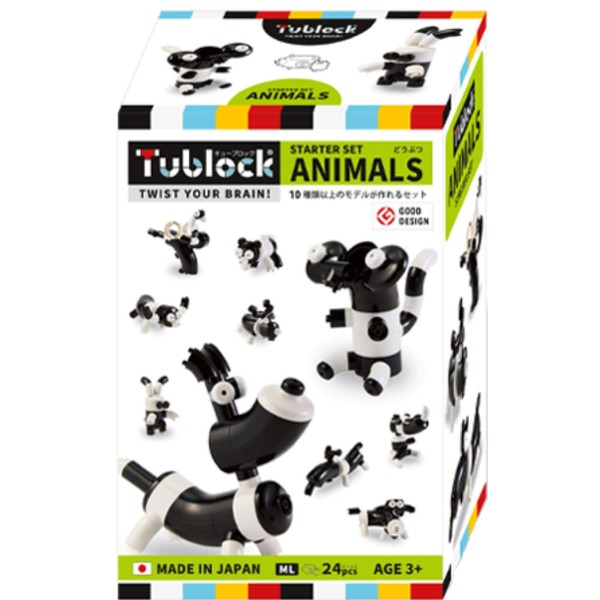 Tublock Tube Lock Starter Set, Animals, 24 Pieces, For Boys