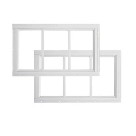 WRISIN 16" x 16" Square Shed Window 2 Pack with Tempered Glass
