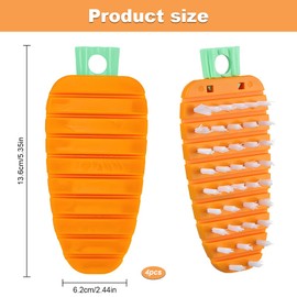 4PCS Vegetable Brushes - Potato Scrubber, Carrot Shape Fruit Brush | Kitchen Scrubber for Carrots, Potatoes and Sink Cleaning