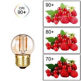 Lxcom Lighting Dimmable 1W G40/G14 Edison LED Filament Globe Light Bulbs(5 Pack)- E26/E27 Base Antique Filament Bulbs Warm White 2200K 8W Equivalent Vintage String Lights,AC110V-130V