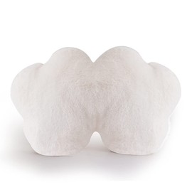 Fennco Styles Faux Fur Cloud Shaped Decorative Plush Throw Pillow 14" W x 22" L - White Fluffy 3D Cushion for Kids Room, Playroom, Bedroom, Living Room, Nursery, Office Décor