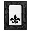 Lighter in Black Silk Lined Gift Box Fleur-de-lis (Chrome)