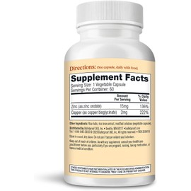 Bulletproof Zinc with Copper, Reliable and Quick Source of Energy (60 Capsules)