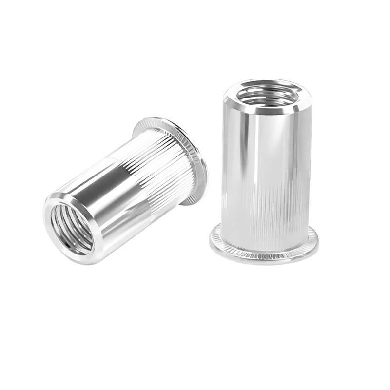 Qrity 20 PCS Rivet Nut, Stainless Steel Flat Head Threaded