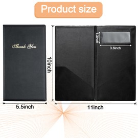 AYSUM 20 Pack Restaurant Check Presenters PVC Leather Check Presenters for Servers 10" x 5.5" Guest Check Card Holder with Gold Thank You Imprint Guest Checkbook for Restaurants Eatery Bar and Cafe
