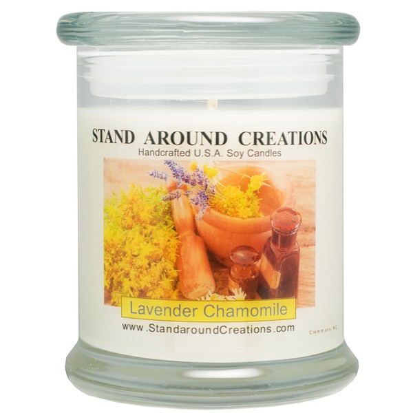 Premium 100% All Natural Soy Wax Aromatherapy Candle - 12-oz. Status Jar - Lavender Chamomile: Lavender and Chamomile Essential Oils to Create a Fragrance That is Soothing, Intricate, and Strong.