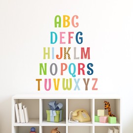 DECOWALL DA-1701A Uppercase Alphabet ABC Letter Kids Wall Stickers Wall Decals Peel and Stick Removable Wall Stickers for Kids Nursery Bedroom Living Room