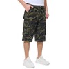 BEST SOUTH Men's Capri Long Twill Cargo Shorts Below Knee