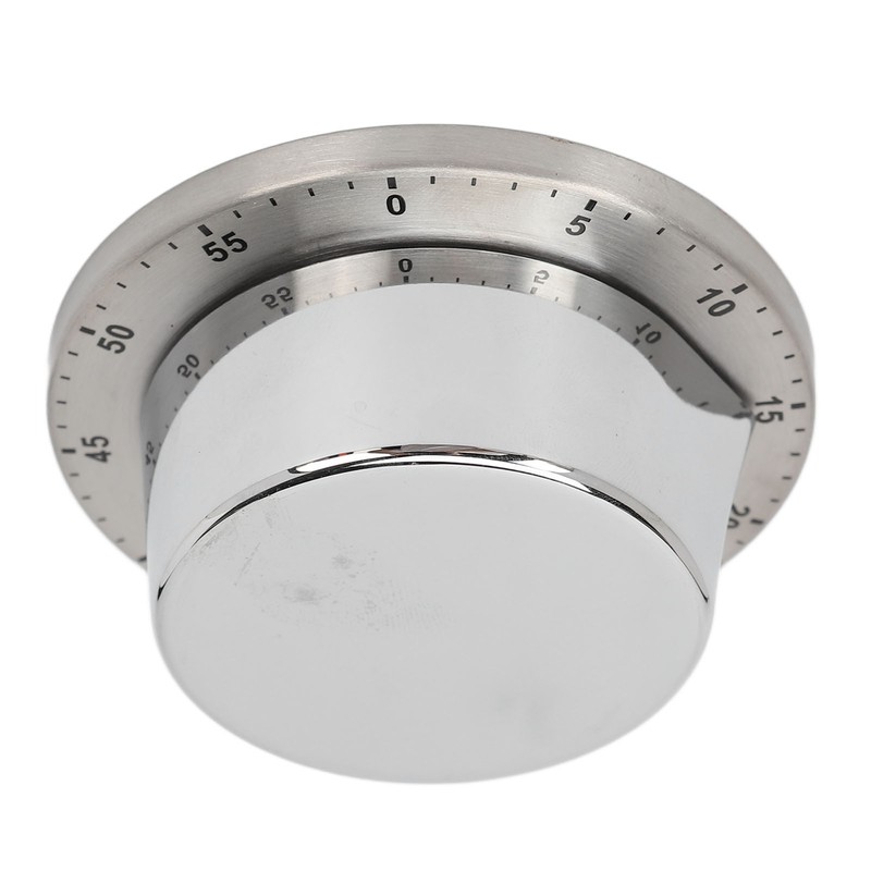 Mechanical Timer Accurate Quiet Counting Loud Alarm Sound Silver Timing