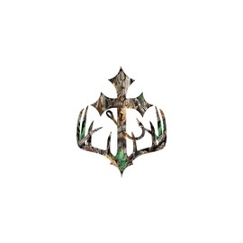 Cross Hunting Deer , Fish Hook Camo Decal