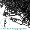 garini 12 Feet Industrial Black Light Fixture Chain, Adjustable Metal