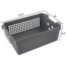Jandson Plastic Stacking Baskets with Handle, Grey Storage Basket, 4