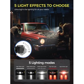 Faro de tiburón sonriente, paquete de 2, luz de cabeza blanca y roja superbrillante, mini compacto portátil con sensor de movimiento, para adultos y niños, camping, correr, pesca, faro LED, mini