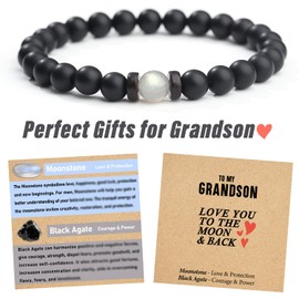 THEMEROL Grandson Gifts from Grandma Teen Boys Gift Ideas Teenage Boys 12 14 16 Year Old 21st Birthday Gift Unique Beaded Bracelets Graduation Him Christmas Valentines Mens Stocking Stuffers Easter