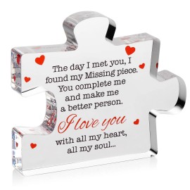 VELENTI Valentines Day Gifts - I Love You Gifts for Him, Her - Acrylic Puzzle Printed Me