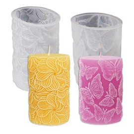 Tone Fun Butterfly Windmill Flower Column (2pcs/Set) Shape Candle Silicone Molds for Making Candle, Resin, Aromatherapy Candles, Handmade Wax Soap, Home Decor, Craft