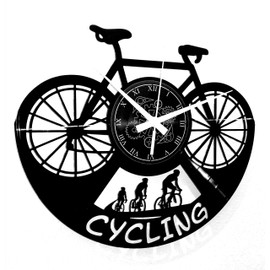 Instant Karma Clocks Vinyl Record Clock Motif Modern Decorative Wall Clock Sport Bicycle Cycling Cycling Vinyl Mountain Bike Gift Cycling Enthusiasts (Bike 02)