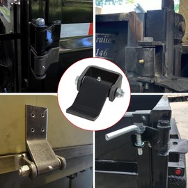 Steel Dump Trailer Hinges for Door Gate Body Hinge-4 Packs Strap Style Short Leaf-Heavy Duty Weld On Greaseable Dump Trailer Door Gate Hinges