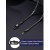 Bandmax Mens Flat Snake Chains Necklaces Stainless Steel Black 2MM