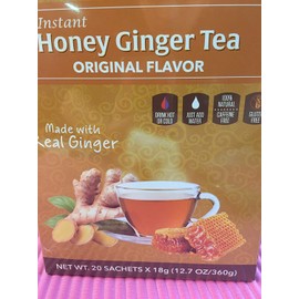 (40 Bags) Pocas Instant Ginger Honey Tea 18g/0.63oz (Honey Ginger Original)