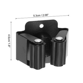 PATIKIL Broom and Mop Holder, 18 Pack Wall Mounted Stainless Steel Mop Hanger Heavy Garden Tool Organizer Rack Hanging Clips with Screws for Home Garage, All Black