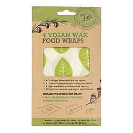Tala Reusable Vegan Soy Wax Food Wraps - 4 Bags - 16 x 16 cm, 18 x 20 cm, 25 x 28 cm and 33 x 35.5 cm