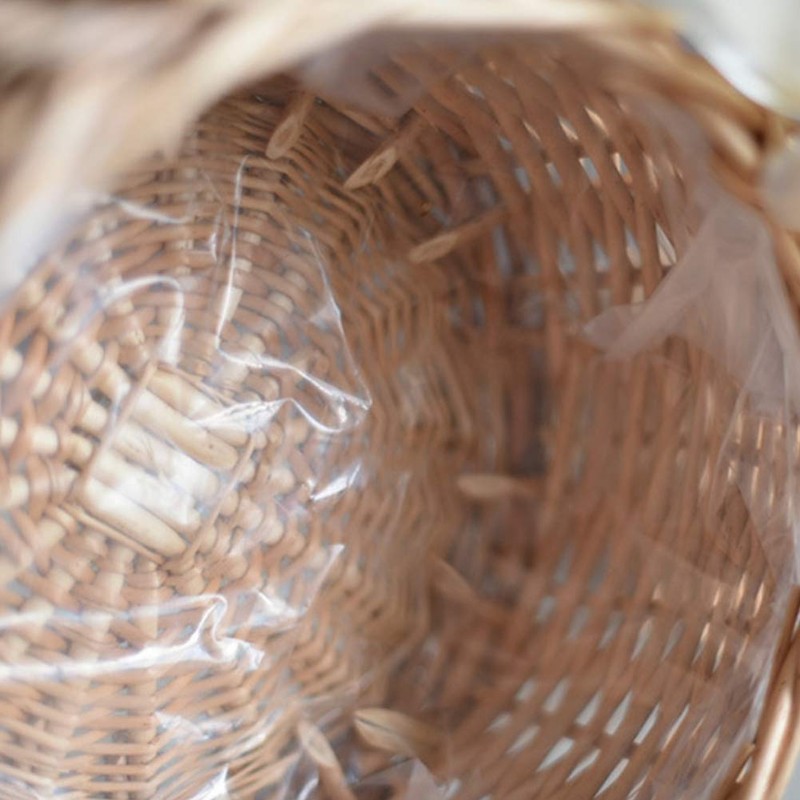 Hacbop Woven Flower Basket Rattan Storage Basket Flower Girl Hand
