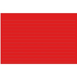 Colonial Cards: 100 Color Cardstock 4" x 6" Index Cards, Red, Lined Landscape Format