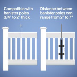 LOVE YOUR DECK Patio Umbrella Holder – Easy Installation - Space Saving Umbrella Holder Design - Outdoor Umbrella Base and Mount - Attaches to Railing Maximizing Outdoor Patio Space and Shade, Black