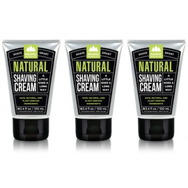 Pacific Shaving Company Natural Shaving Cream - Shea Butter + Vitamin E Shave Cream for Hydrated Sensitive Skin - Clean Formula for Smooth, Anti-Redness + Irritation-Free Shave Cream (3.4 Oz, 3 Pack)