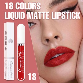 evpct CmaaDu 1Pcs Ruby Red Liquid Matte Lipstick Lipgloss Set for Women, labiales mate 24 horas originales matte larga duracion 24 Hour Lipstick Lip Stains Long Lasting Waterproof 24, 13#