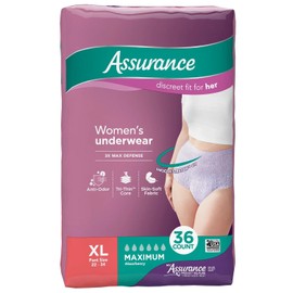 Assurance Women's Incontinence  Underwear, XL , Maximum Absorbency (36 Count)