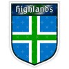 Highlands Scotland Scottish Shield UK 100mm (4") Vinyl Bumper Sticker Decal