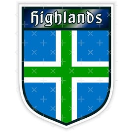 Highlands Scotland Scottish Shield UK 100mm (4") Vinyl Bumper Sticker Decal