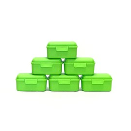 Mintra Home Utility Boxes - 400ml BRIGHT GREEN - 6 Pack - (4.75inW x 3.25inD x 2.25inH) - great utility box, storage box for crafts and other small items