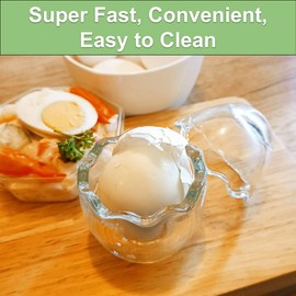 Glass Magic Egg Peeler, Improved Design, Durable, Egg Separators, Eggshell Remover for Hard boiled eggs shell removal, Easy Eggshell Shaker, Saves time, Super Convenient Transparent